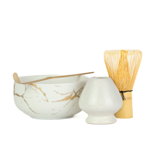 White Kintsugi Matcha Set
